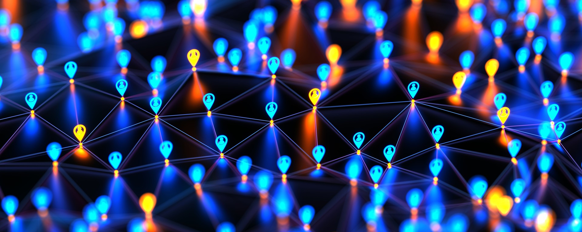 Futuristic digital background. Abstract connections technology and digital network. 3d illustration of the Big data and communications technology.